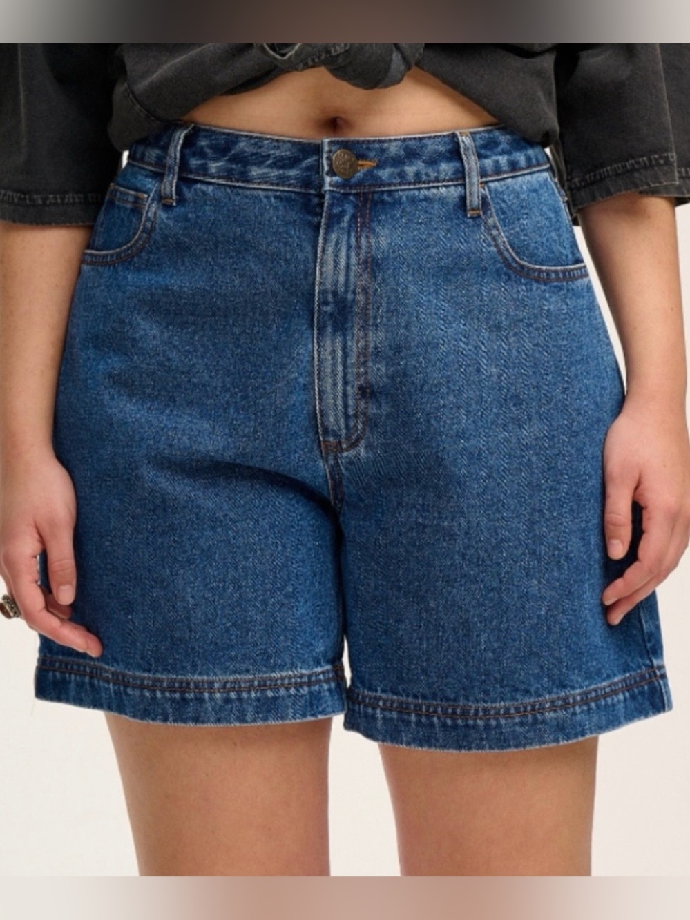 NWT Lucy & Yak High-Rise Dark Blue Denim Shorts